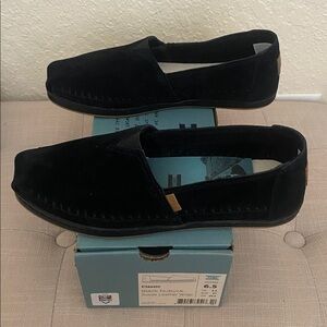 TOMS Black Suede Leather Wrap Women’s Shoes